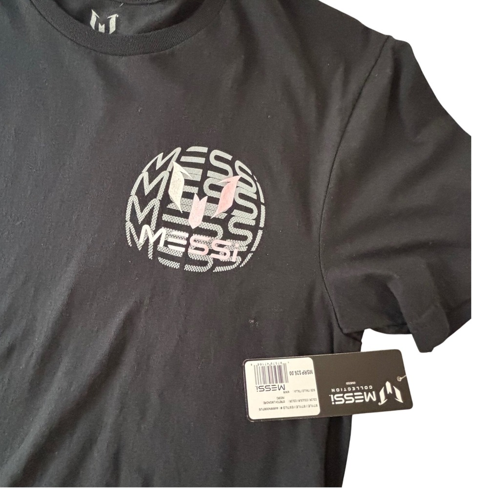 Messi Collection Graphic T-Shirt Women's M Black NWT Sporty Athleisure Stretch